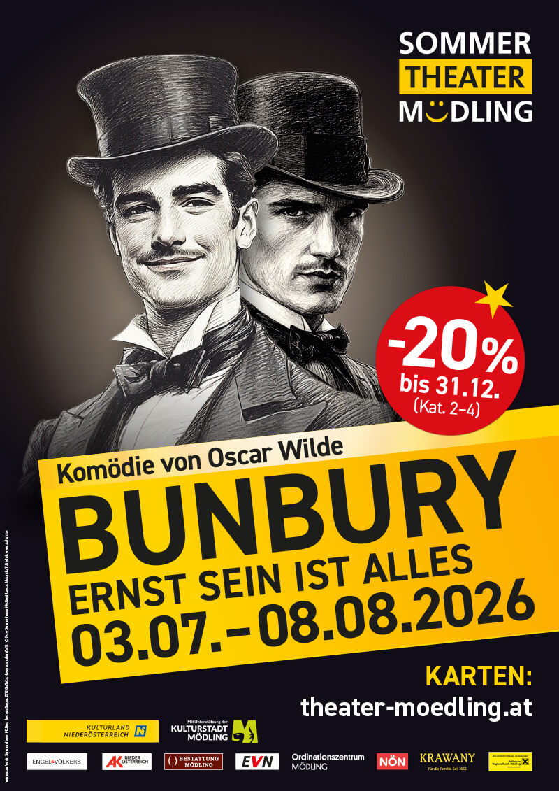 Tickets für Bunbury beim Sommertheater Mödling 2026